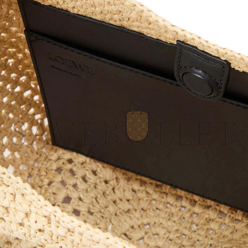 LOEWE SMALL PUNCH HOLE HOBO IN RAFFIA AND CALFSKIN A914W86X01 (43*40*40cm)